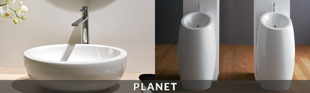 Umywalki ceramiczne włoskiej marki Scarabeo z kolekcji Planet